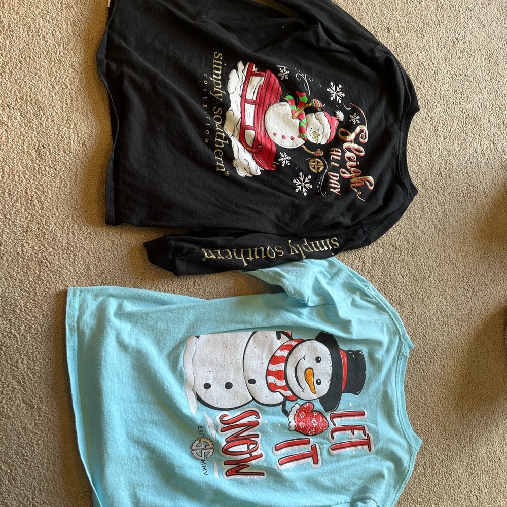 2 set simply southern snowman long sleeve tee.